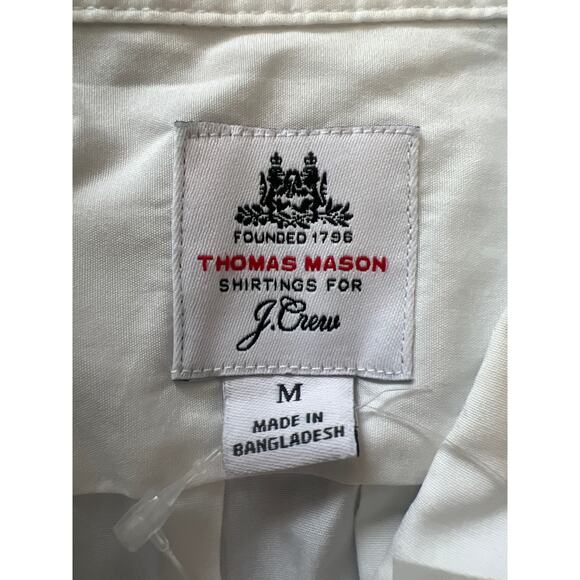 Thomas Mason J.Crew White Poplin Shirt Medium NWT - Picture 5 of 13